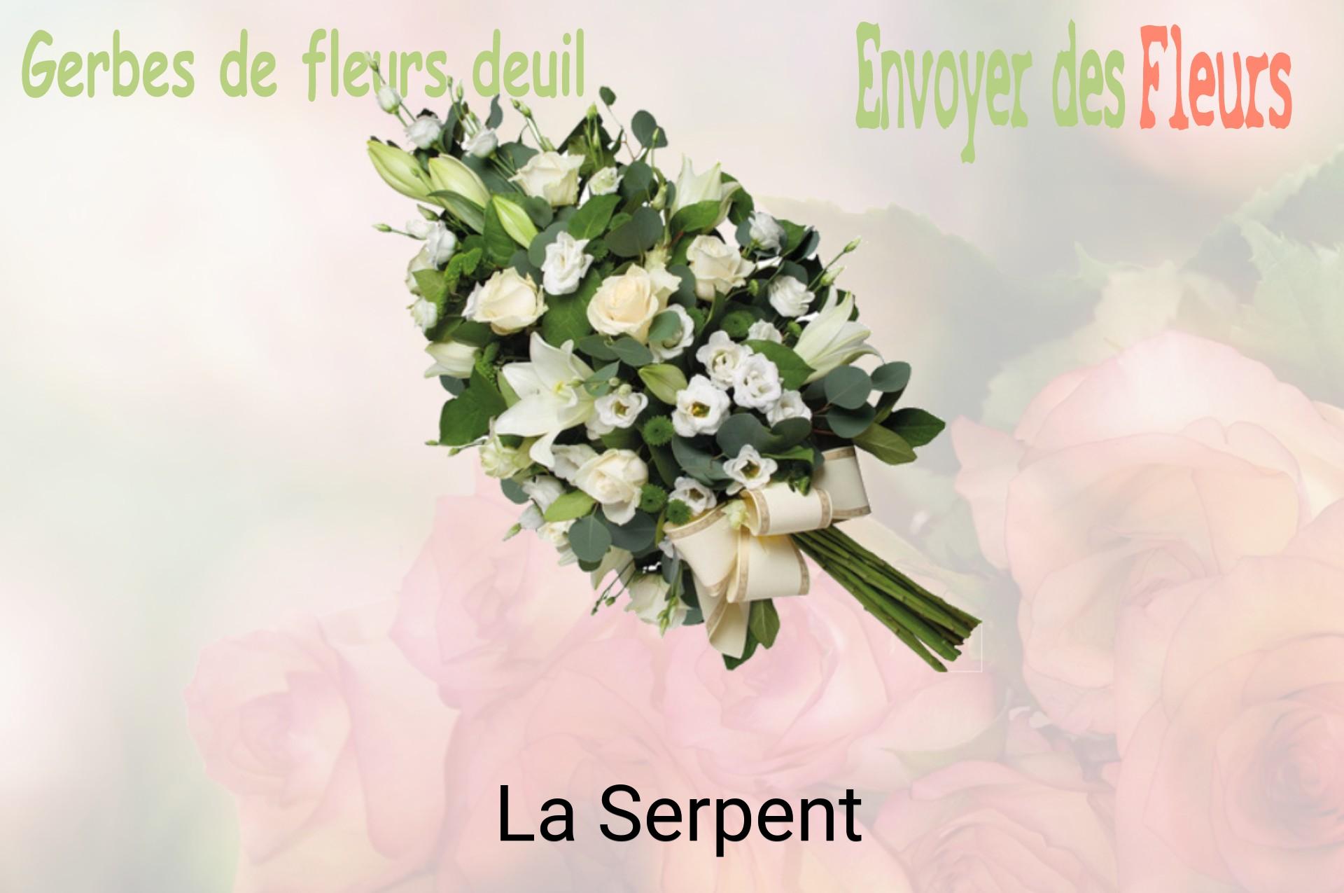 Gerbe de fleurs de deuil livrée à La Serpent